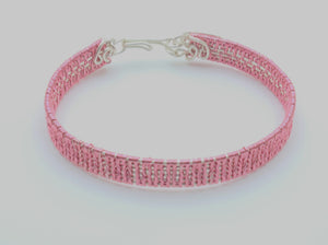 Woven Wire Deep Rose Bracelet