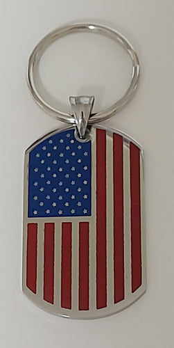 Stainless Steel Flag Tag Key Ring