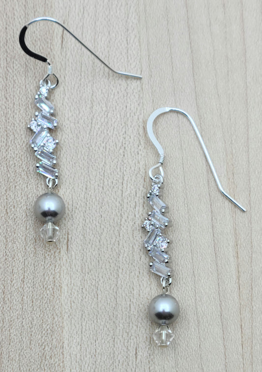CZ Zig-Zag Earrings