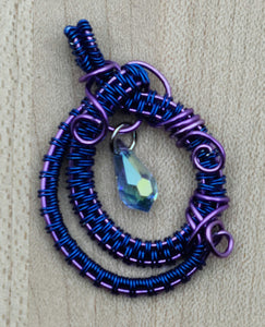 Woven Wire Lavender & Aquamarine Pendant