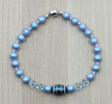 Blue Etched Crystal Bracelet