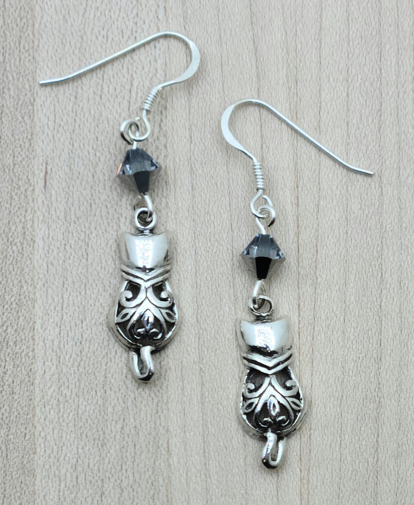 Sterling Silver Kitty's Back Earrings