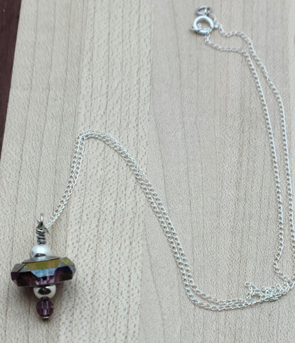 Lilac Crystal Pendant Necklace