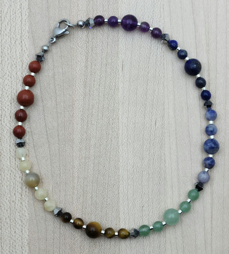 Anklet made of chakra stones & crystal