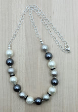 These large shell pearls of silver, white & black are SOOooo pretty! They're paired with lovely crystal rondelles. Necklace