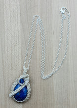 Woven Wire Silver Fill Lapis Lazuli Pendant