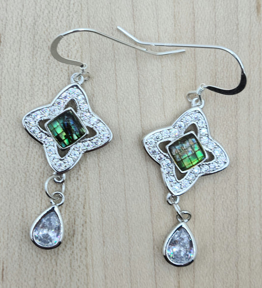 CZ & Abalone Earrings