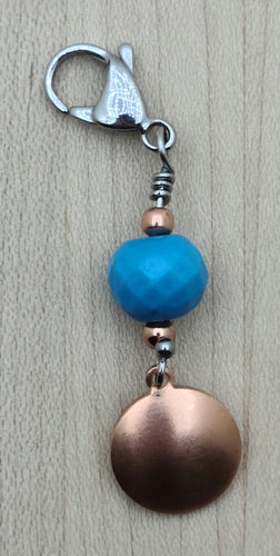 Zipper Pull - Copper & Turquoise Howlite