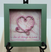 Woven Wire Rose Heart Shadow Box