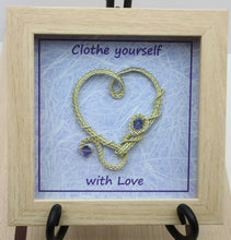 Woven Wire Champagne & Tanzanite Crystal Heart Shadow Box