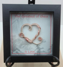 Woven Wire Peach Heart Shadow Box