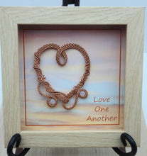 Woven Wire Copper Heart Shadow Box