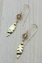 Gold Hammered Teardrop & Crystal Necklace & Earrings