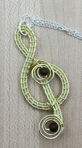 Woven Wire Champagne Treble Clef