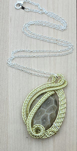 Woven Wire Champagne & Fossil Jasper