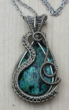 Woven Wire Chrysocolla & Antique Silver Fill