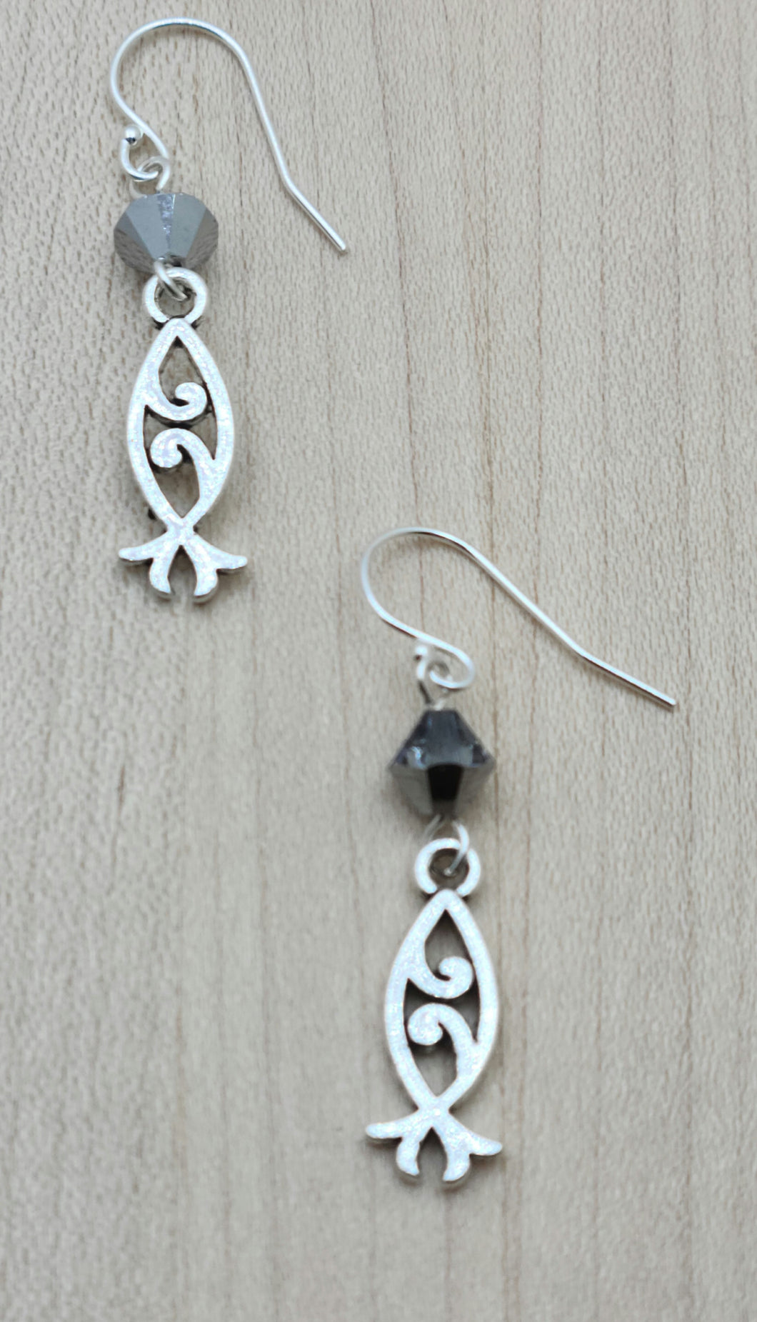 Ichthus & Crystal Earrings