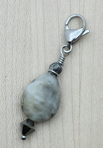 Zipper Pull - Black Gold Amazonite