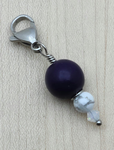 Zipper Pull - Purple Howlite