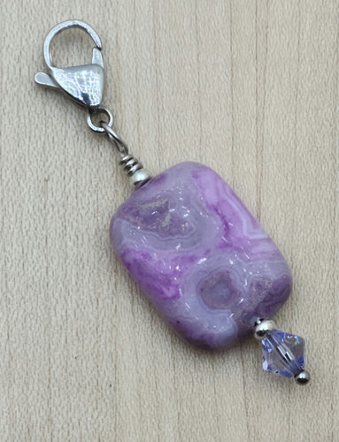 Zipper Pull - Amethyst & Crystal