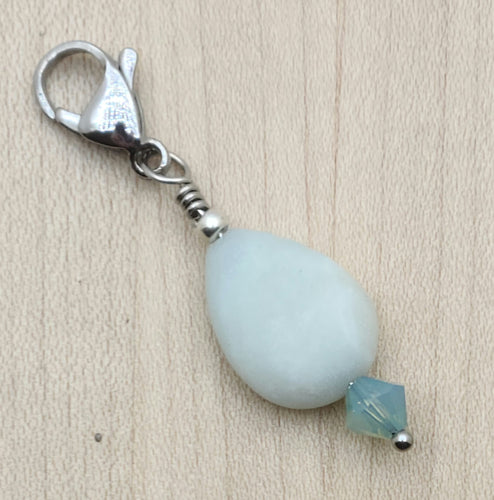 Zipper Pull - Amazonite & crystal