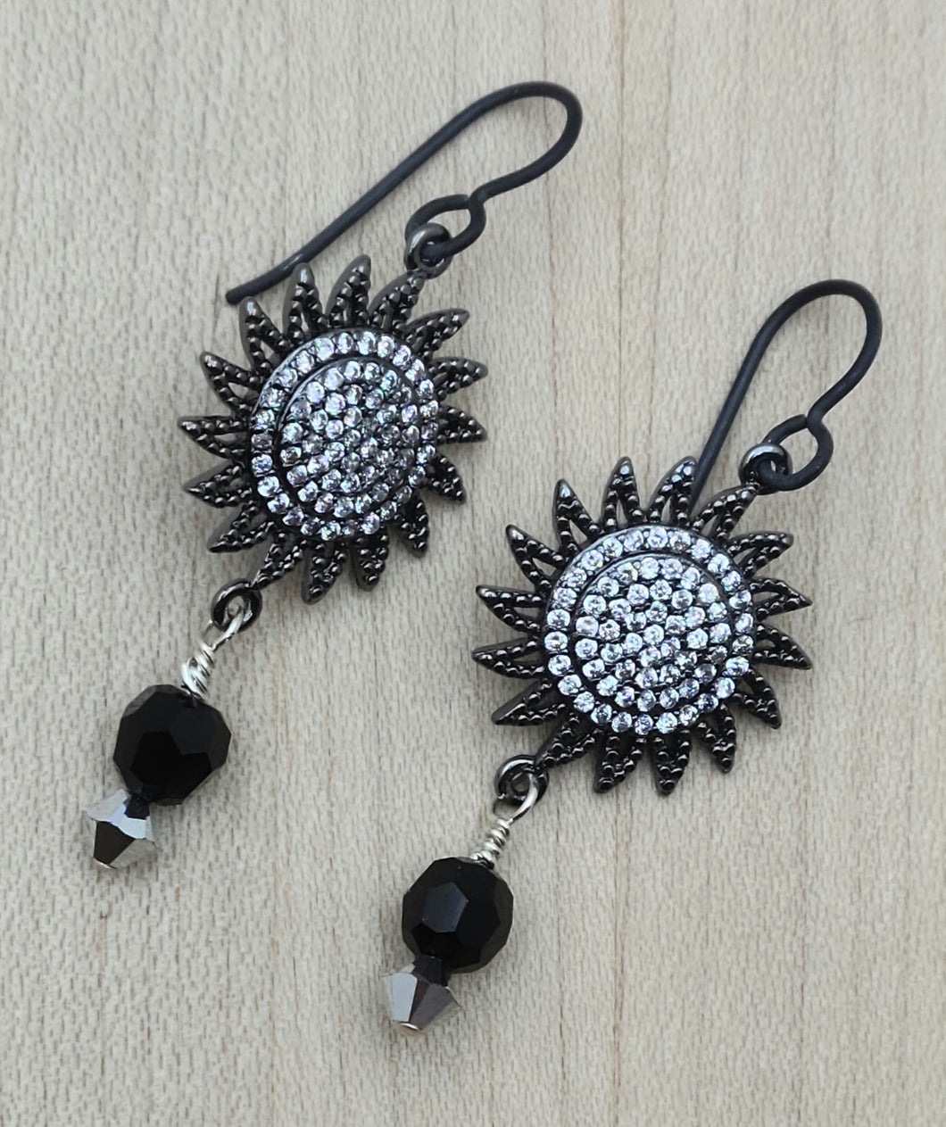 Black Starburst Earrings