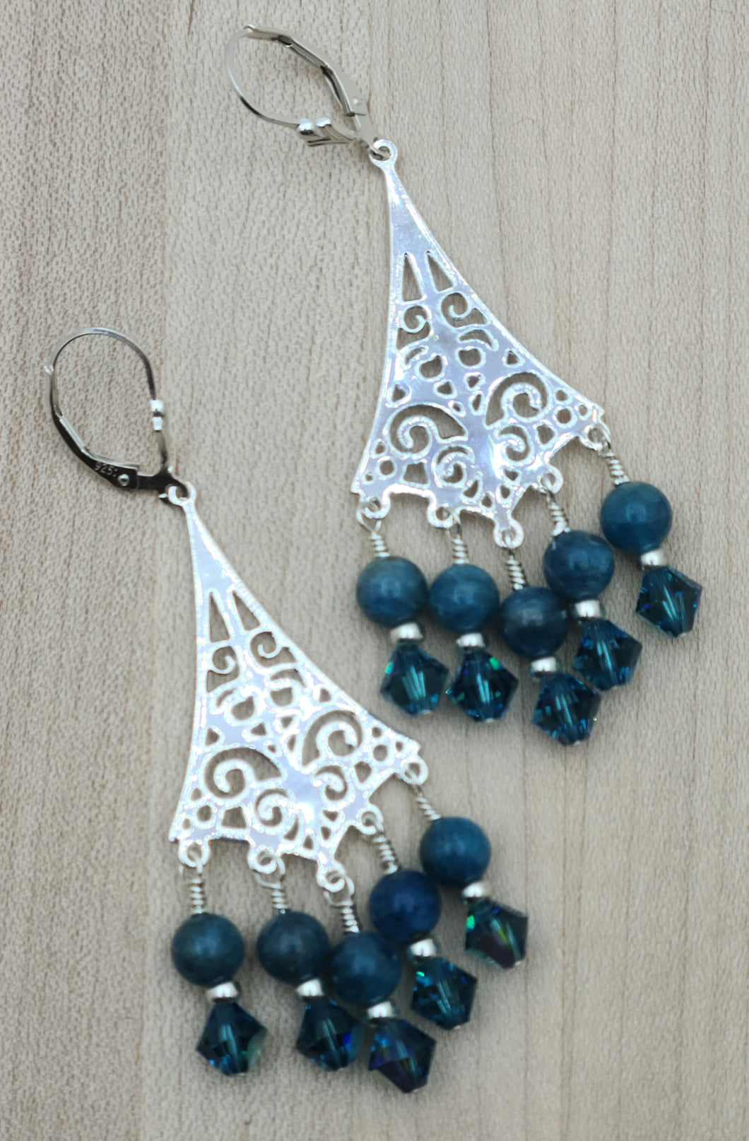 Blue Apatite Chandelier Earrings