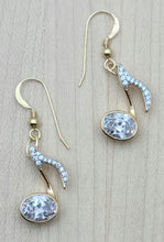 CZ & Gold 8th Note Earrings