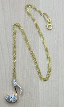 CZ & Gold 8th Note Necklace