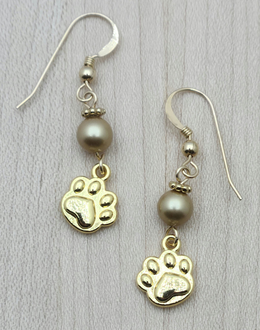 Gold Puppy Paws Earrings