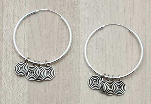 Hoops and Coils Sterling Silver Earring