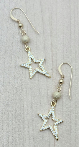 gold & CZ shooting start earrings