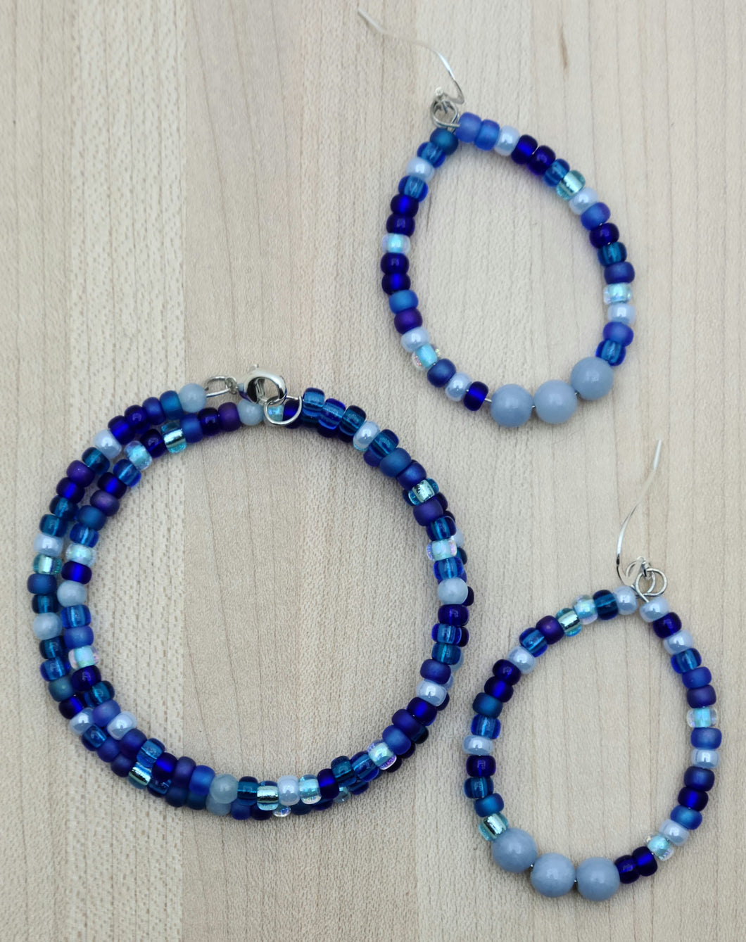 Blueberry Bracelet & Hoop Earrings