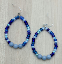 Miyuki Blueberry  Hoop Earrings