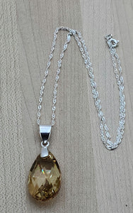 Golden Shadow Crystal Teardrop Necklace