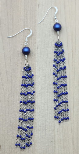 Cobalt Blue Tassel Earrings