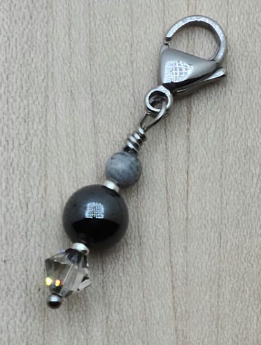 Zipper Pull - Hematite & Jasper