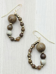 Picture Jasper & Agua Nueva Agate Earrings