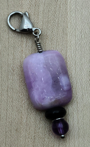 Zipper Pull - Amethyst & Onyx