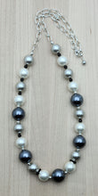 Tuxedo & obsidian shell pearl necklace