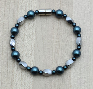 Teal & Silver Magnetic Bracelet