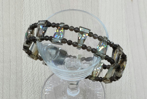 Quartz & Crystal Double Row Bracelet