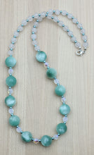 Blue-Green Angelite & White Jade Necklace