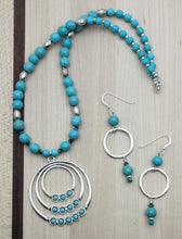 Turquoise Howlite Concentric Circles Necklace & Earrings