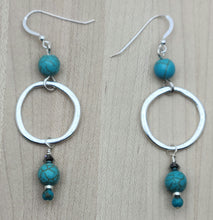 Turquoise Howlite Hoop Earrings