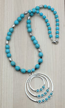 Turquoise Howlite Concentric Circles Necklace