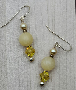 Add some sunshine to your look with our Honey Stone & Crystal Earrings.