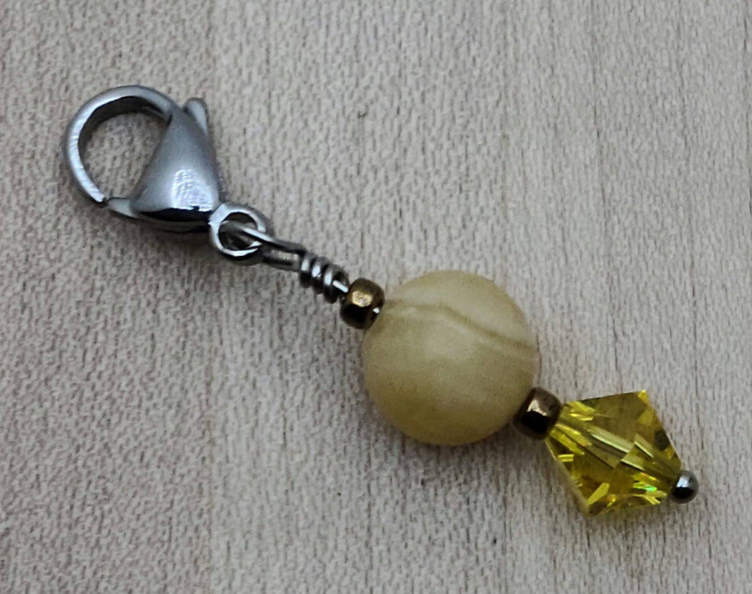 Zipper Pull - Topaz & Yellow