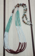 Sea Green & Wine Multi Strand Necklace