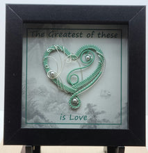 Woven Wire Sea Foam Heart Shadow Box